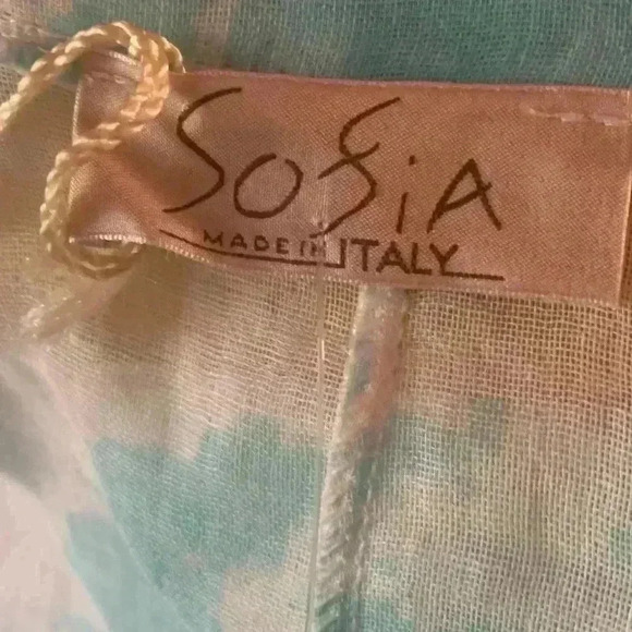 Sofia Print Dress Handmade In Italy From Boutique one Size.  D7 - Picture 8 of 9